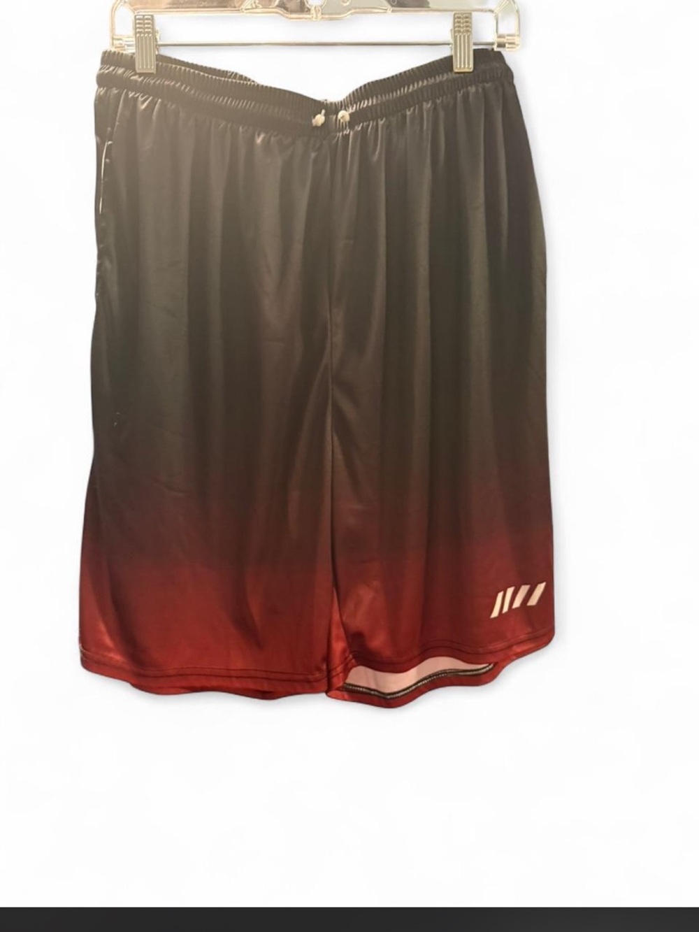 Men's Ombre Athletic Shorts - Black to Red